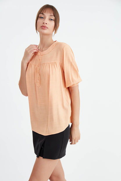 VISCOSE LINEN BLOUSE