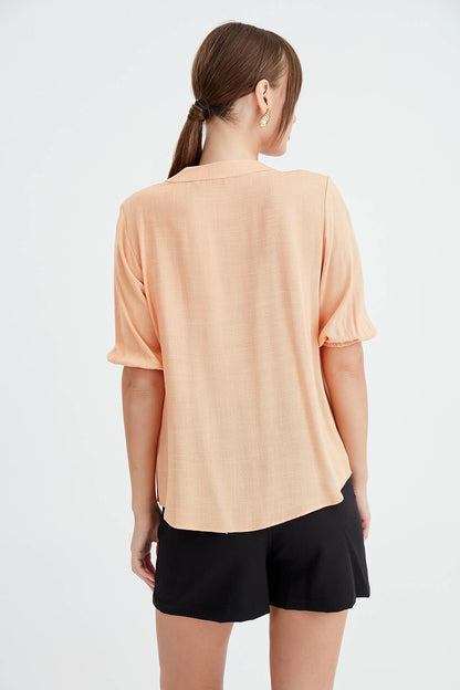 VISCOSE LINEN BLOUSE