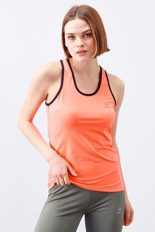 Cross-Strap Sleeveless Standard Fit Women's Sports Singlet - 97094
