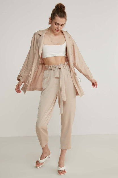 HIGH-WAIST JAGGED CROP TROUSERS