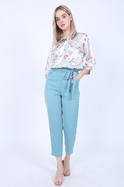 HIGH-WAIST JAGGED CROP TROUSERS