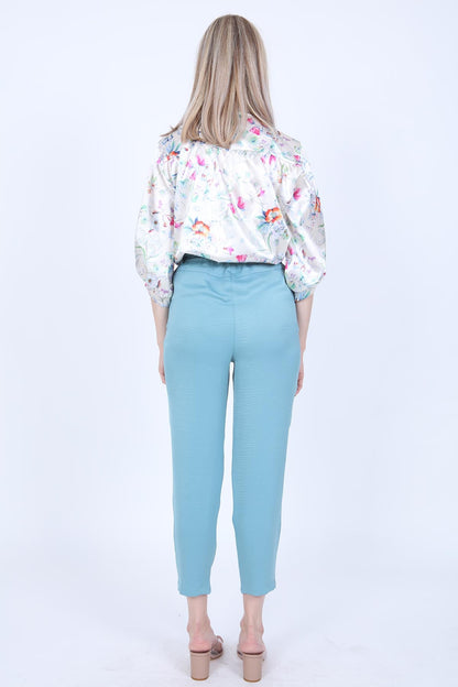 HIGH-WAIST JAGGED CROP TROUSERS