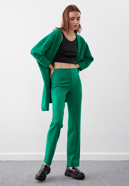 HIGH ELASTANE WAIST KNITTED TROUSERS