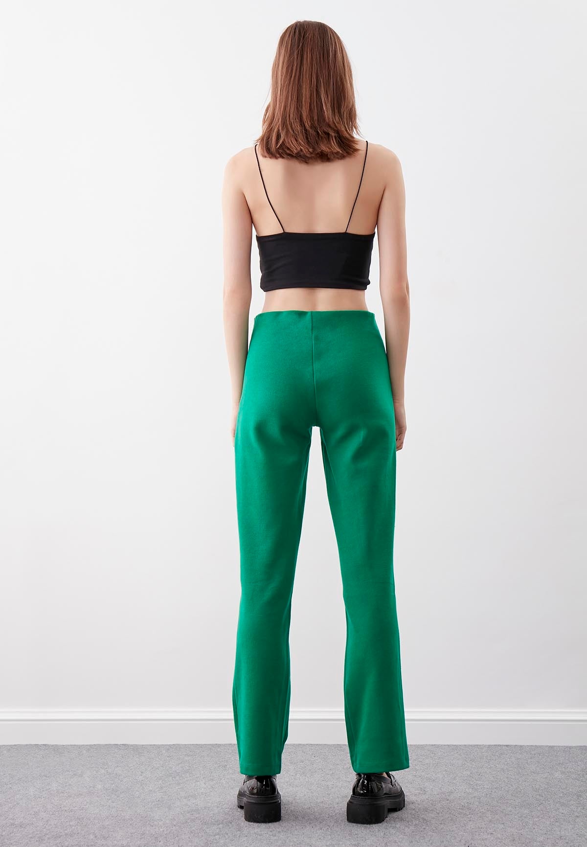 HIGH ELASTANE WAIST KNITTED TROUSERS