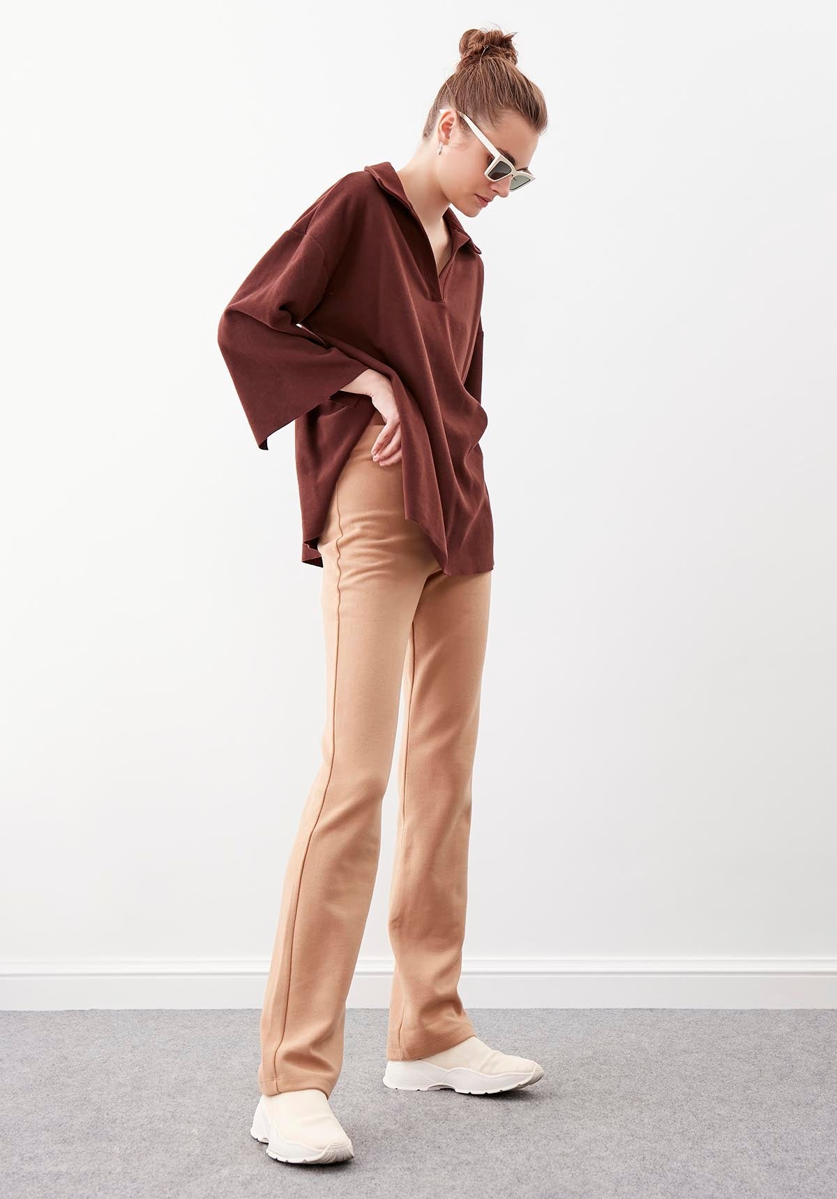 HIGH ELASTANE WAIST KNITTED TROUSERS