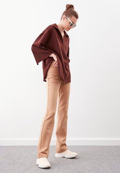 HIGH ELASTANE WAIST KNITTED TROUSERS