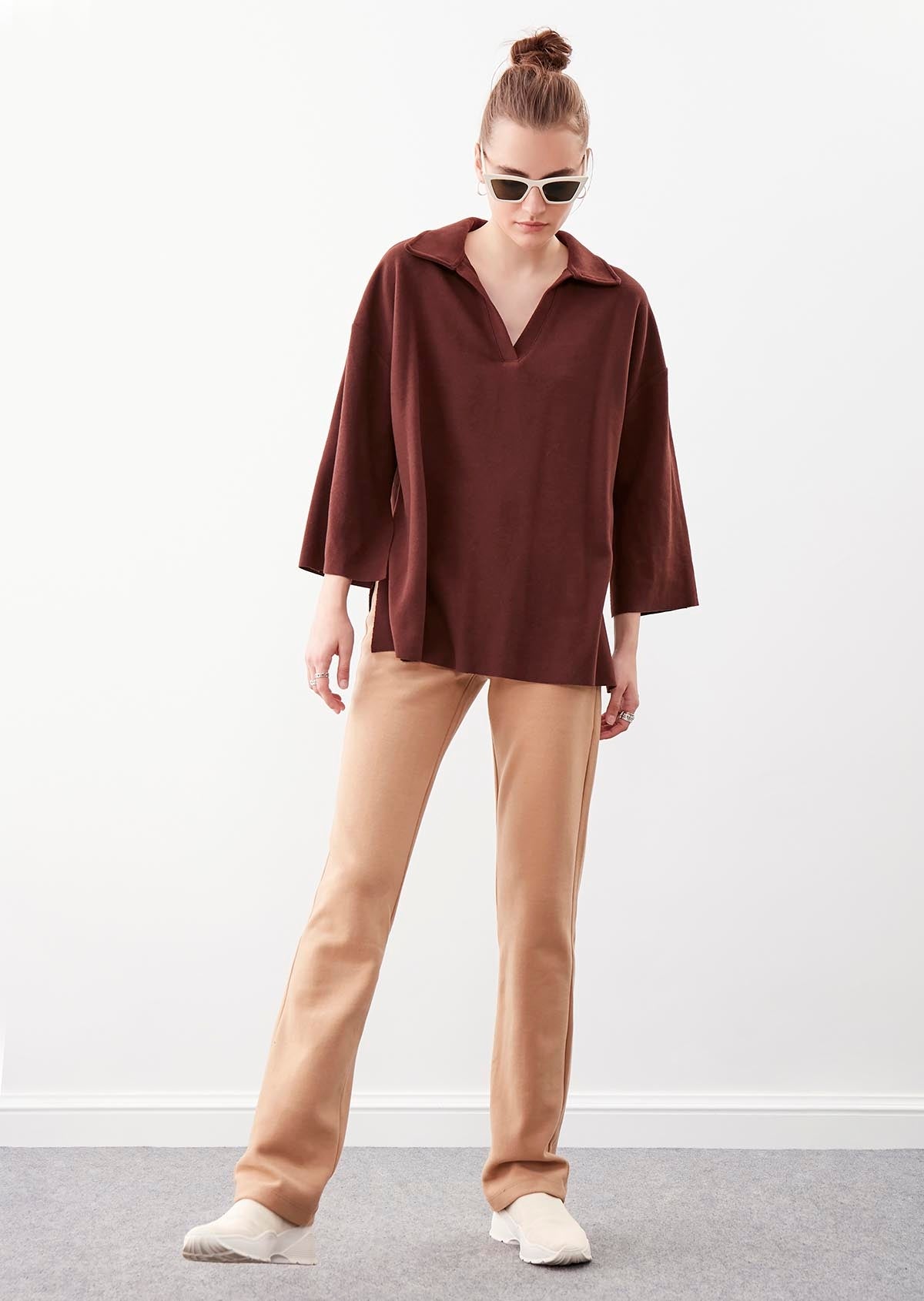 HIGH ELASTANE WAIST KNITTED TROUSERS