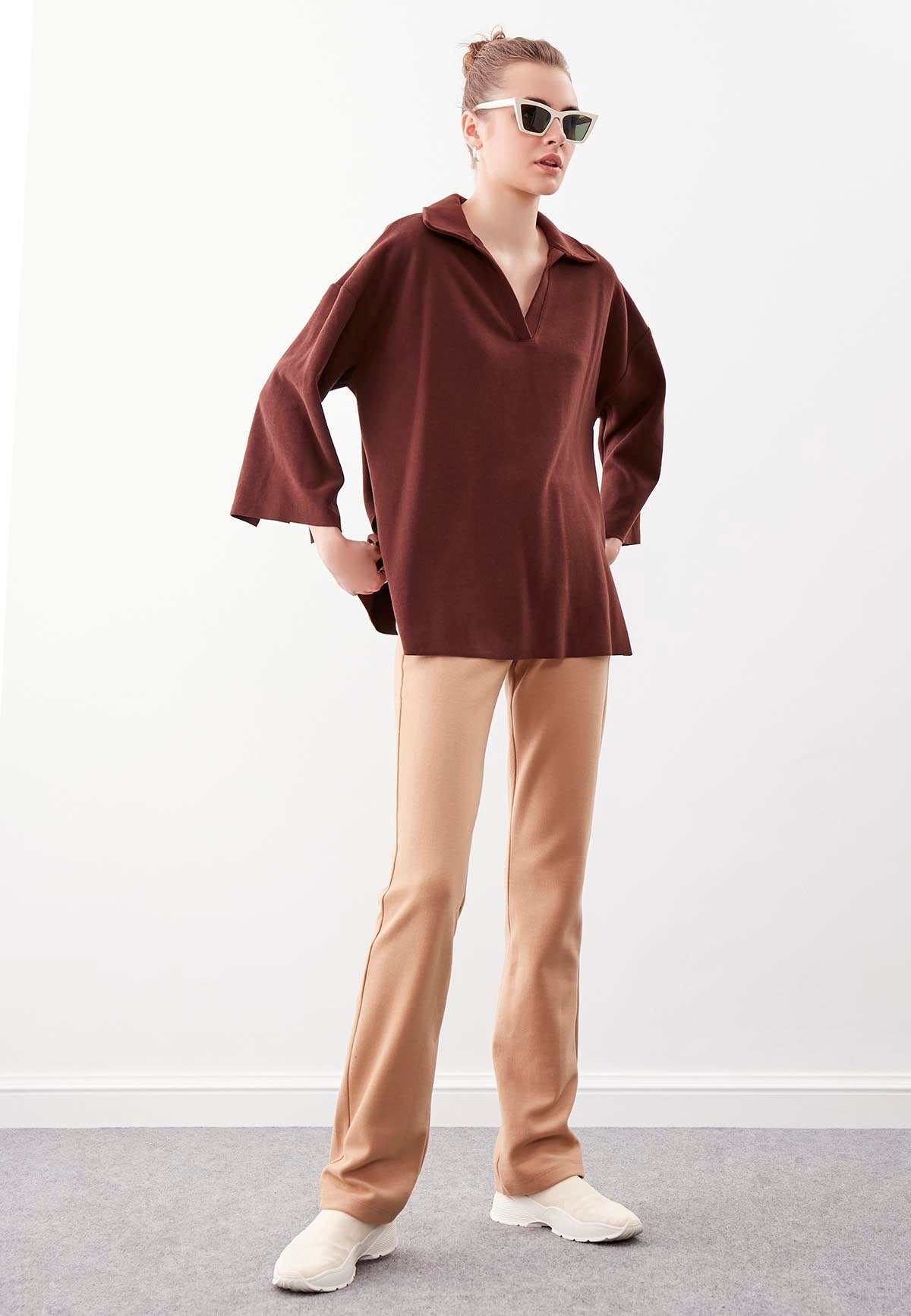 HIGH ELASTANE WAIST KNITTED TROUSERS