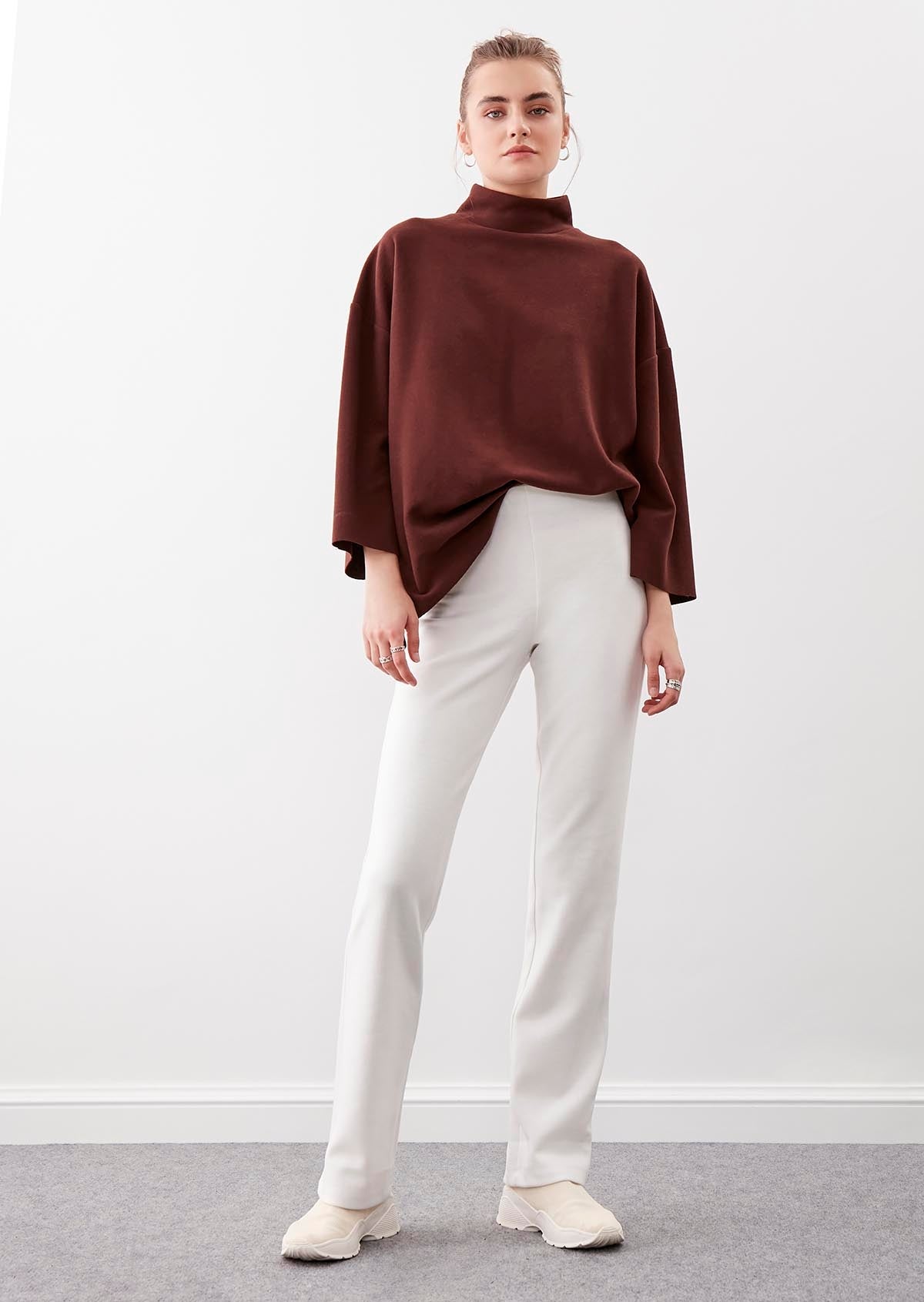 HIGH ELASTANE WAIST KNITTED TROUSERS