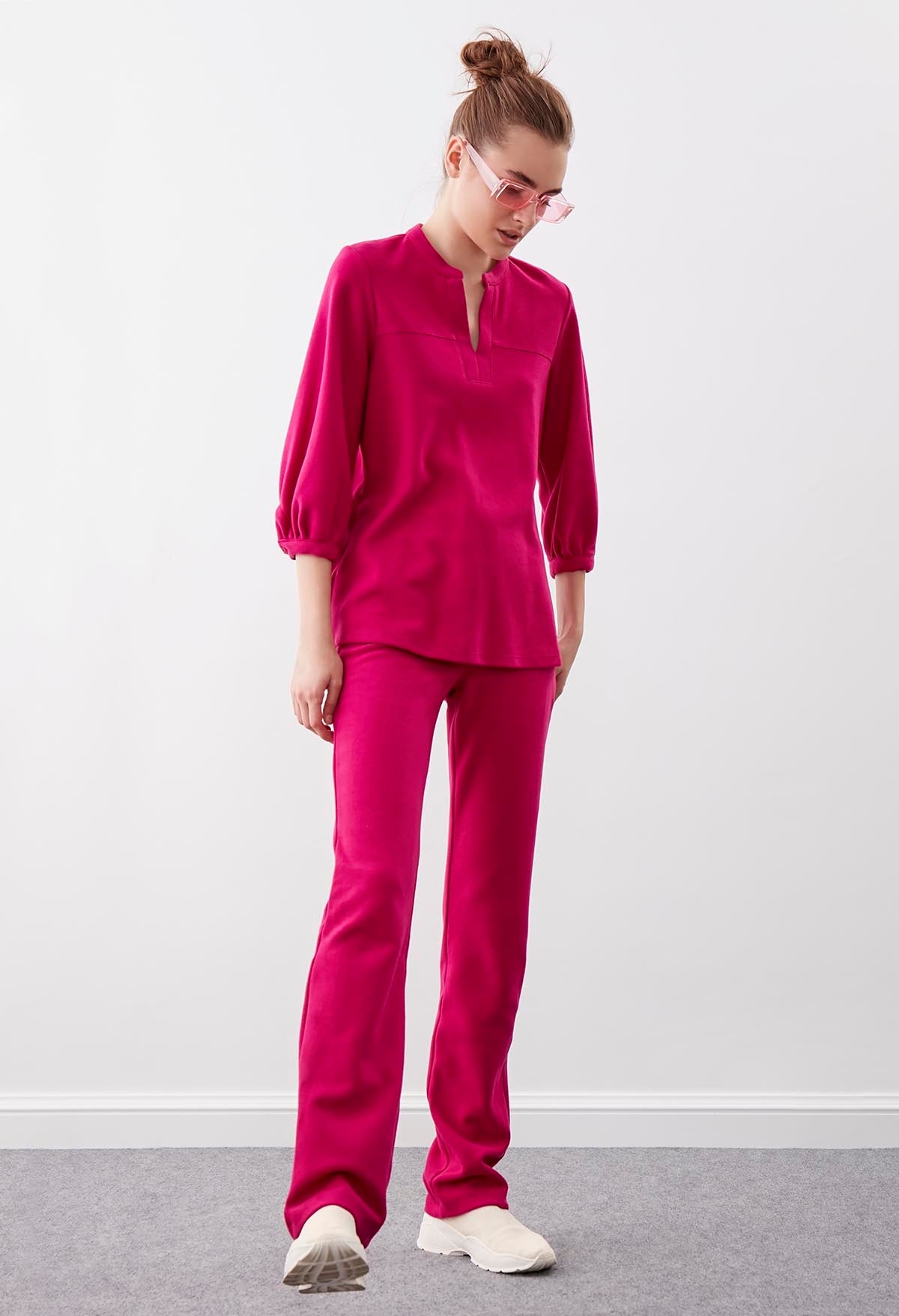 HIGH ELASTANE WAIST KNITTED TROUSERS