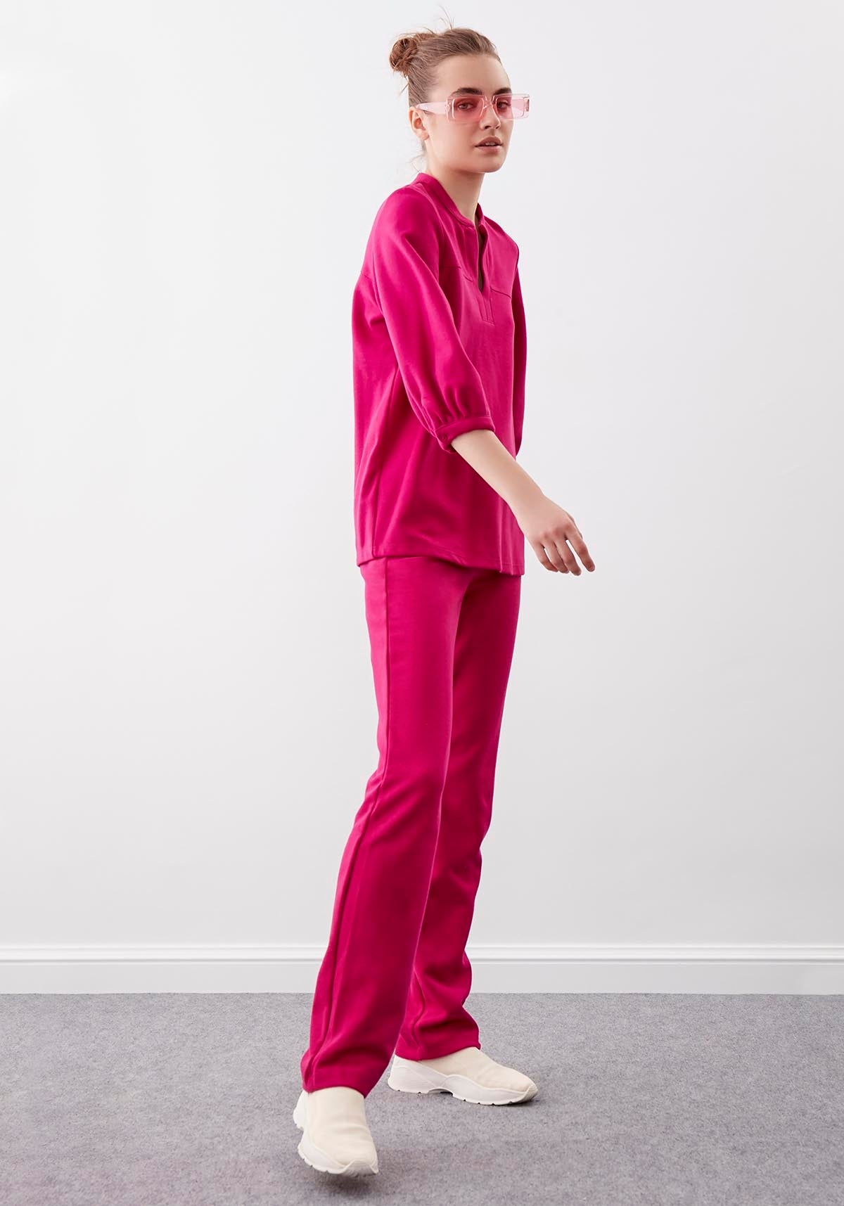 HIGH ELASTANE WAIST KNITTED TROUSERS
