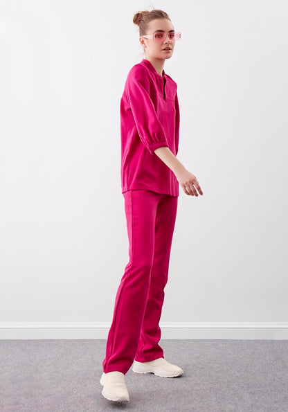HIGH ELASTANE WAIST KNITTED TROUSERS