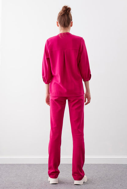 HIGH ELASTANE WAIST KNITTED TROUSERS