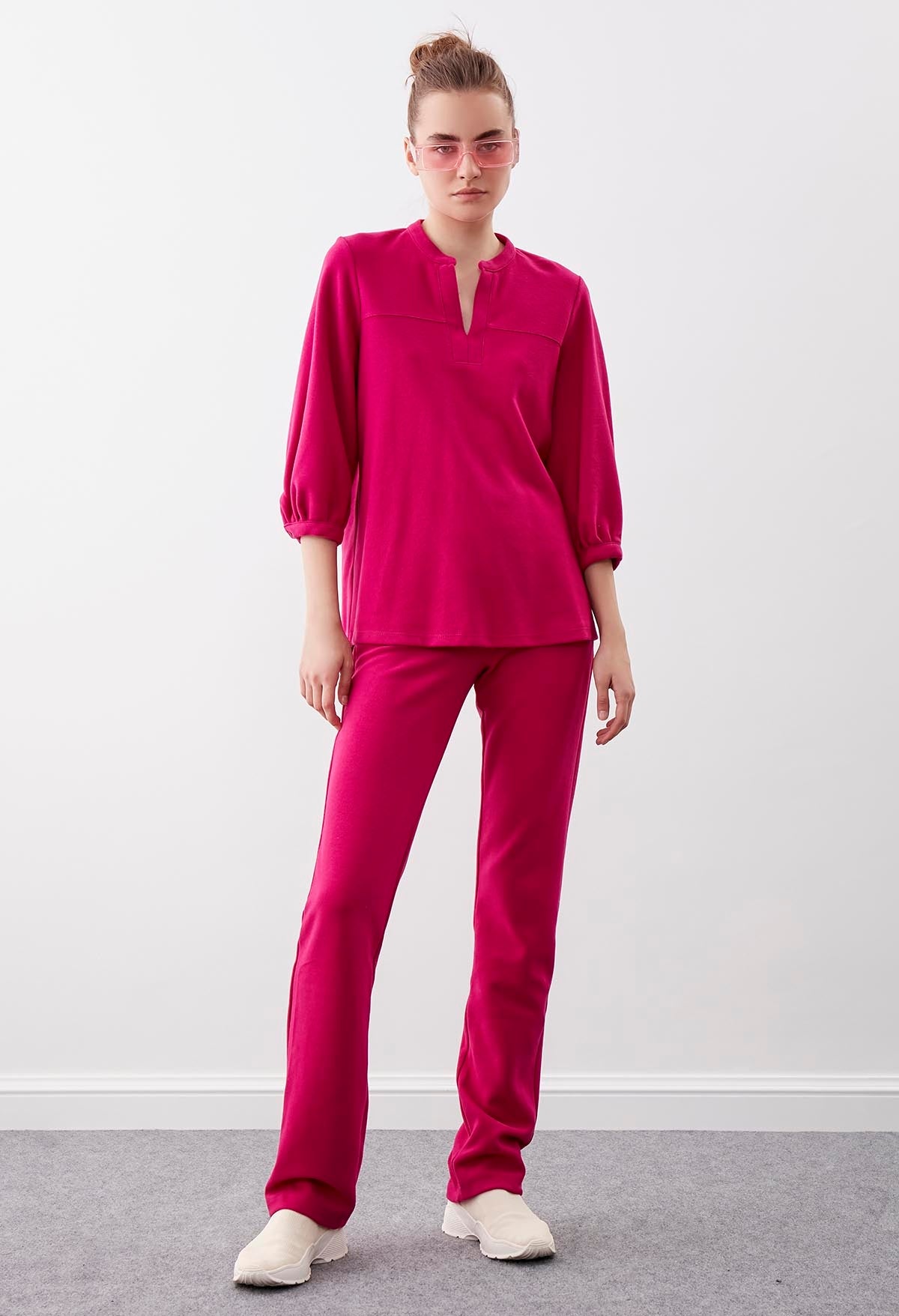 HIGH ELASTANE WAIST KNITTED TROUSERS