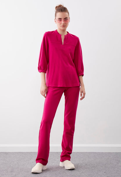 HIGH ELASTANE WAIST KNITTED TROUSERS