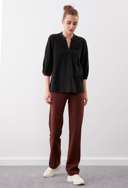 HIGH ELASTANE WAIST KNITTED TROUSERS