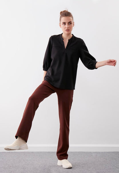 HIGH ELASTANE WAIST KNITTED TROUSERS