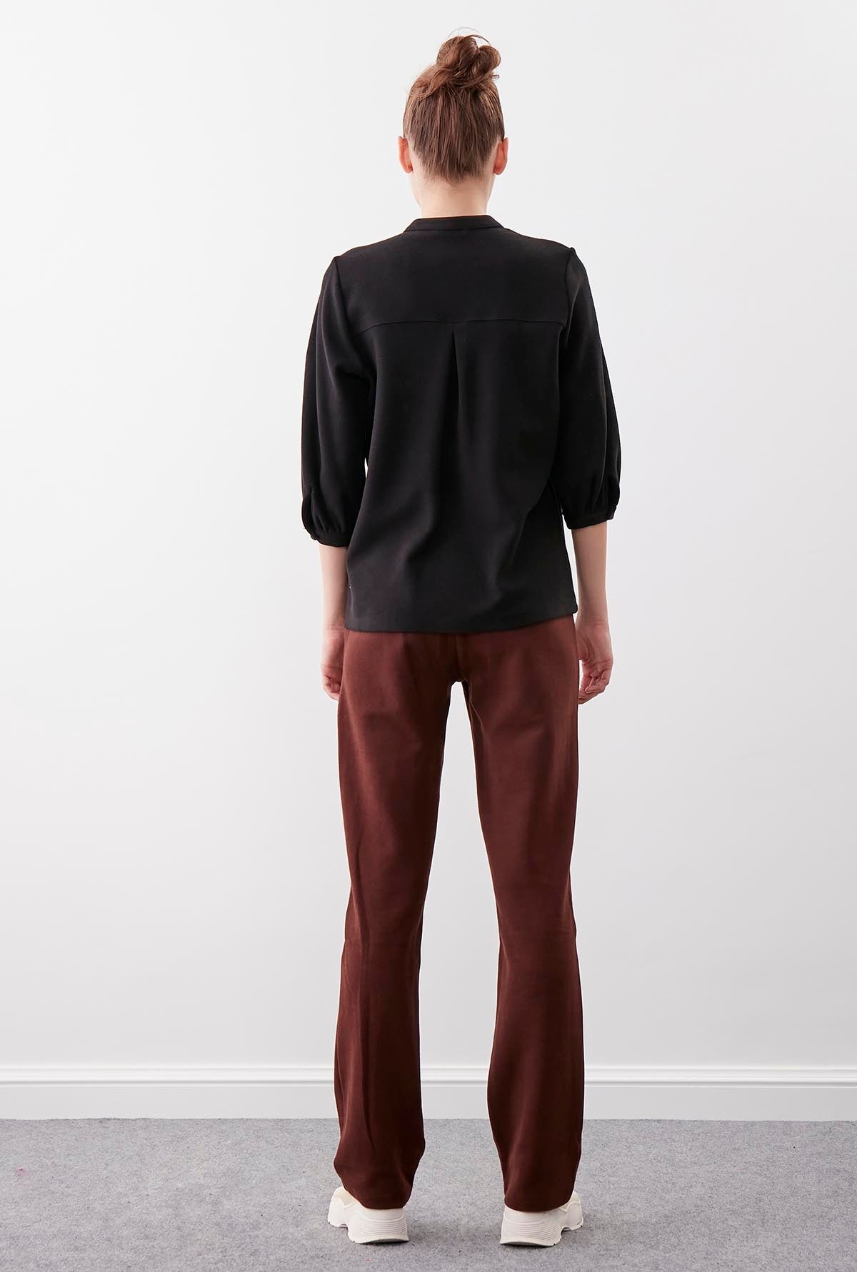 HIGH ELASTANE WAIST KNITTED TROUSERS