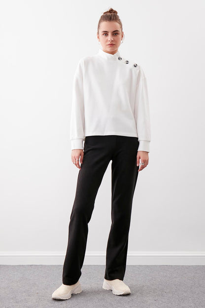 HIGH ELASTANE WAIST KNITTED TROUSERS