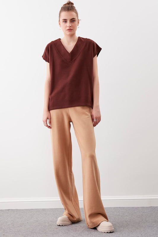 HIGH WAIST KNITTED TROUSERS