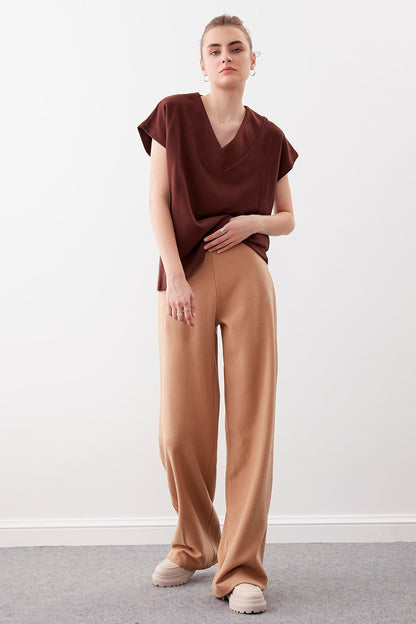 HIGH WAIST KNITTED TROUSERS