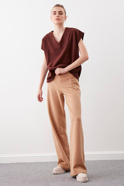 HIGH WAIST KNITTED TROUSERS