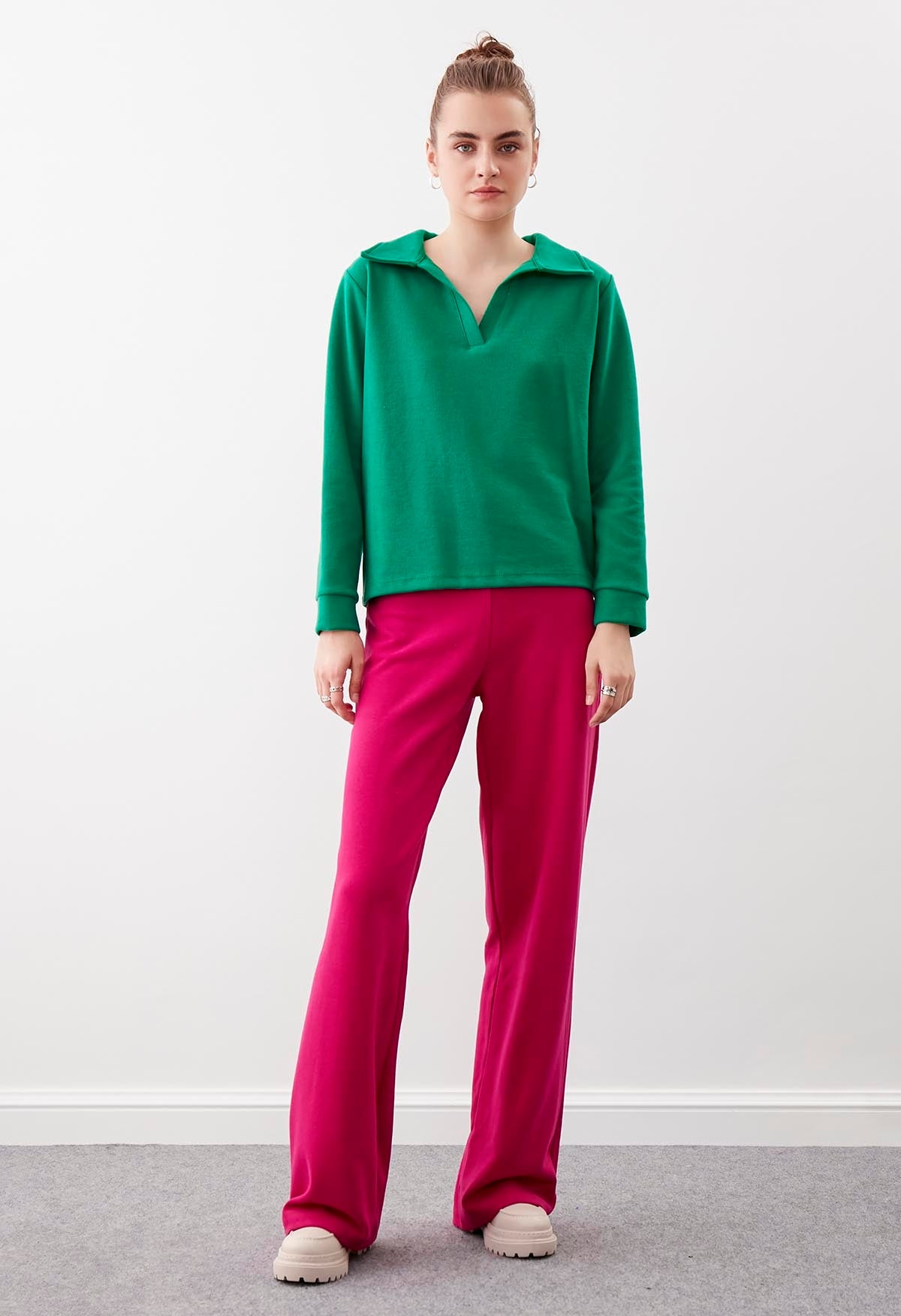 HIGH WAIST KNITTED TROUSERS