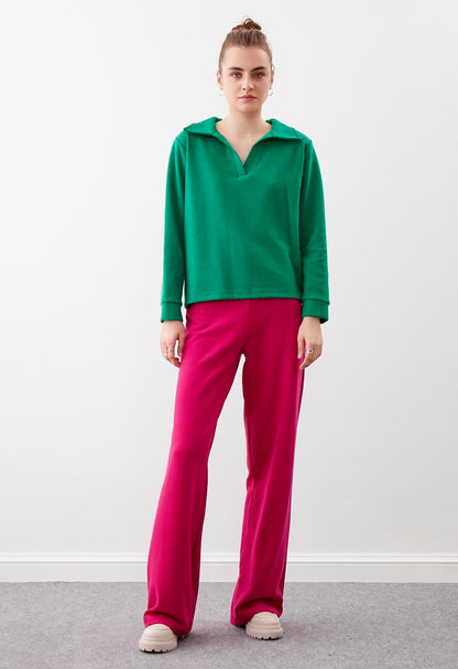 HIGH WAIST KNITTED TROUSERS