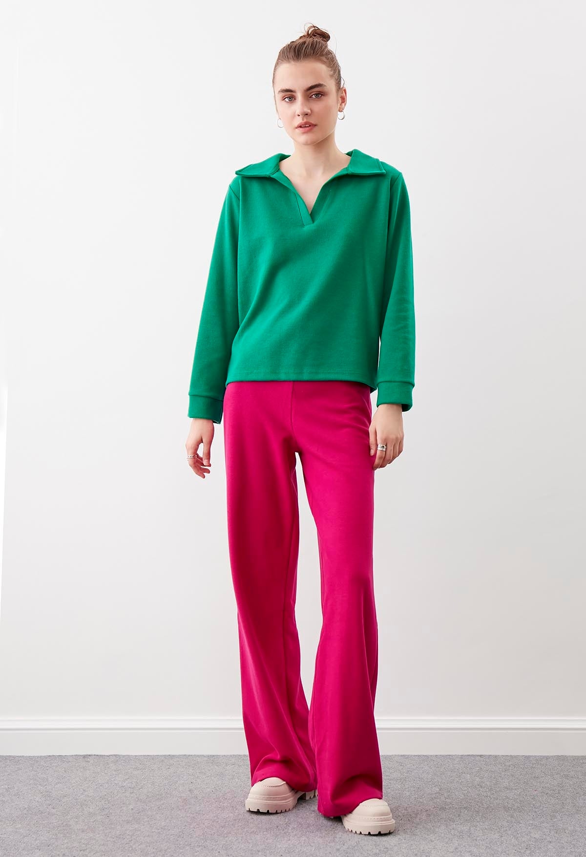 HIGH WAIST KNITTED TROUSERS