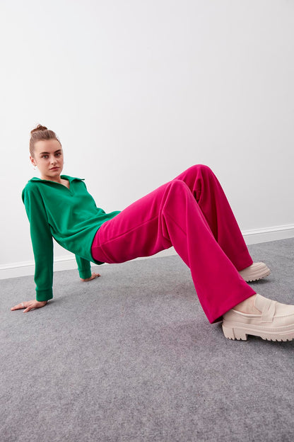 HIGH WAIST KNITTED TROUSERS