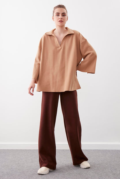 HIGH WAIST KNITTED TROUSERS