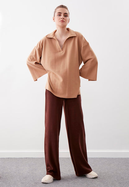 HIGH WAIST KNITTED TROUSERS