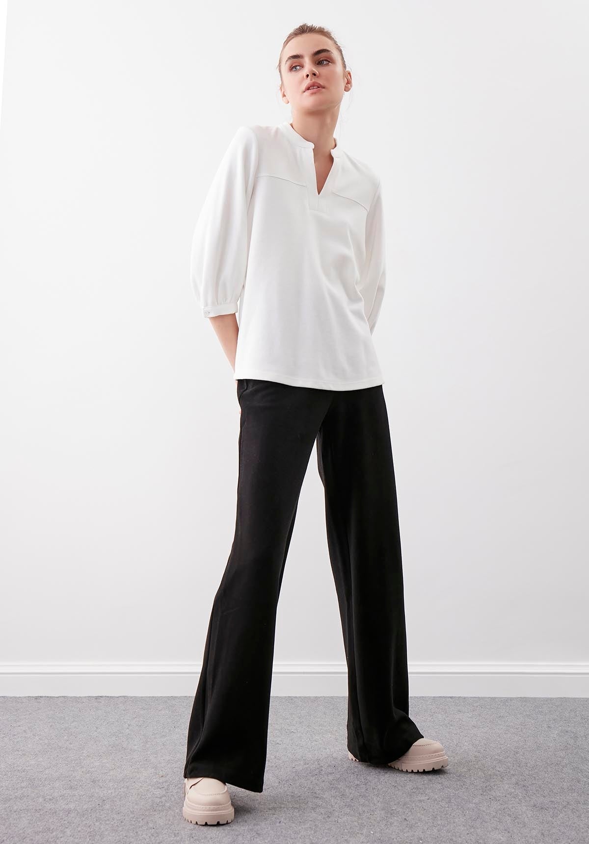 HIGH WAIST KNITTED TROUSERS