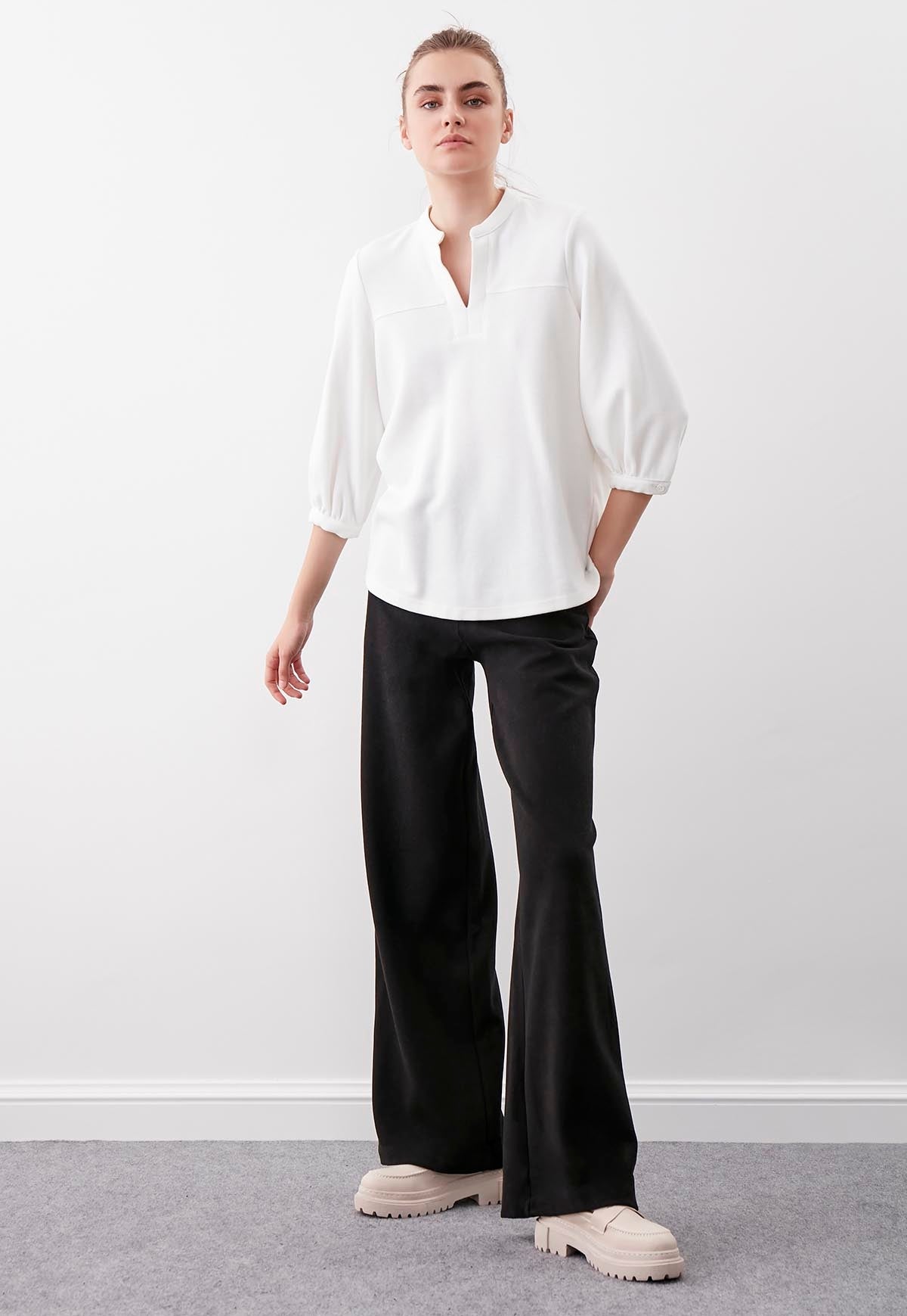HIGH WAIST KNITTED TROUSERS
