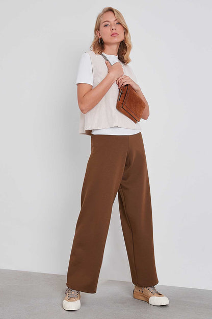 HIGH WAIST KNITTED TROUSERS