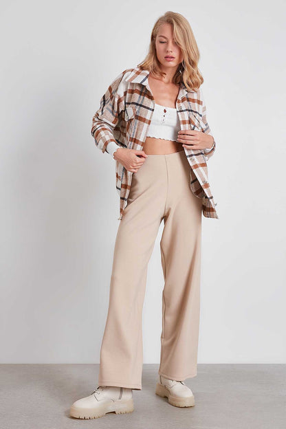 HIGH WAIST KNITTED TROUSERS