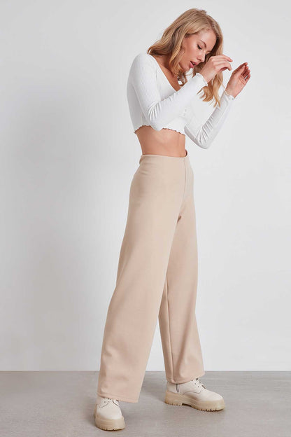 HIGH WAIST KNITTED TROUSERS