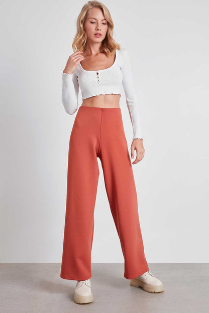 HIGH WAIST KNITTED TROUSERS