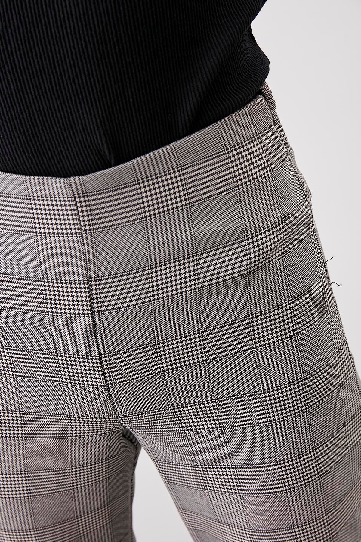 HIGH WAIST PLAID TROUSERS