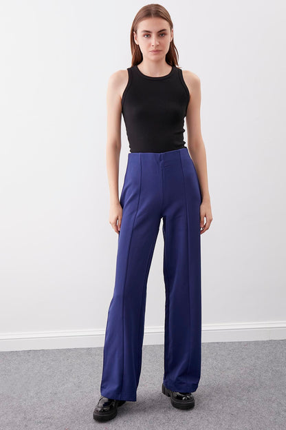 HIGH WAIST ZIP STITCH DETAILED TROUSERS