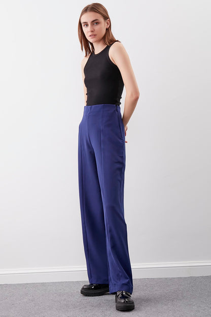 HIGH WAIST ZIP STITCH DETAILED TROUSERS