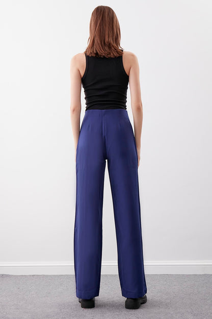 HIGH WAIST ZIP STITCH DETAILED TROUSERS