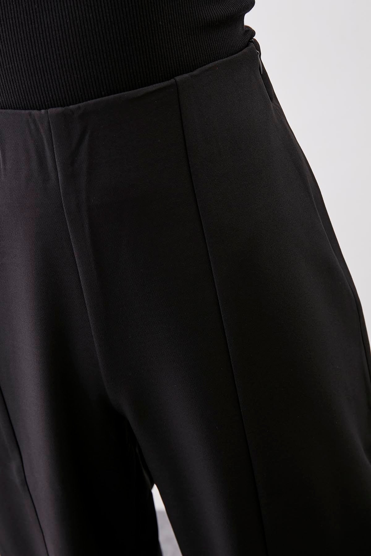 HIGH WAIST ZIP STITCH DETAILED TROUSERS