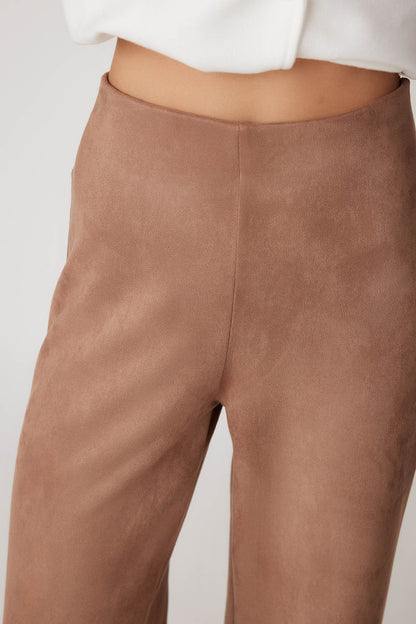 HIGH WAIST WIDE LEG ZIPPERED TROUSERS