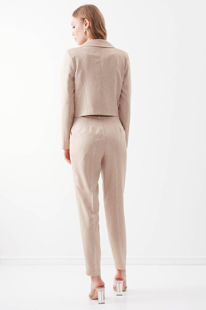 HIGH WAIST CROP CLIP TROUSERS