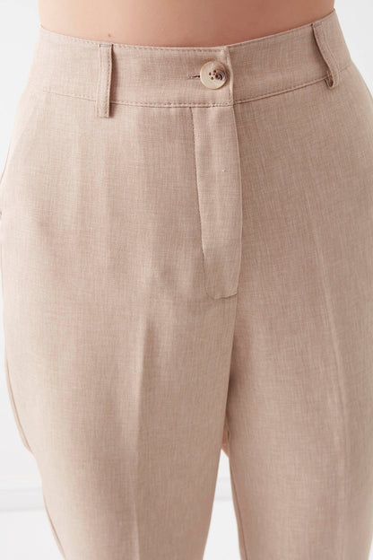 HIGH WAIST CROP CLIP TROUSERS