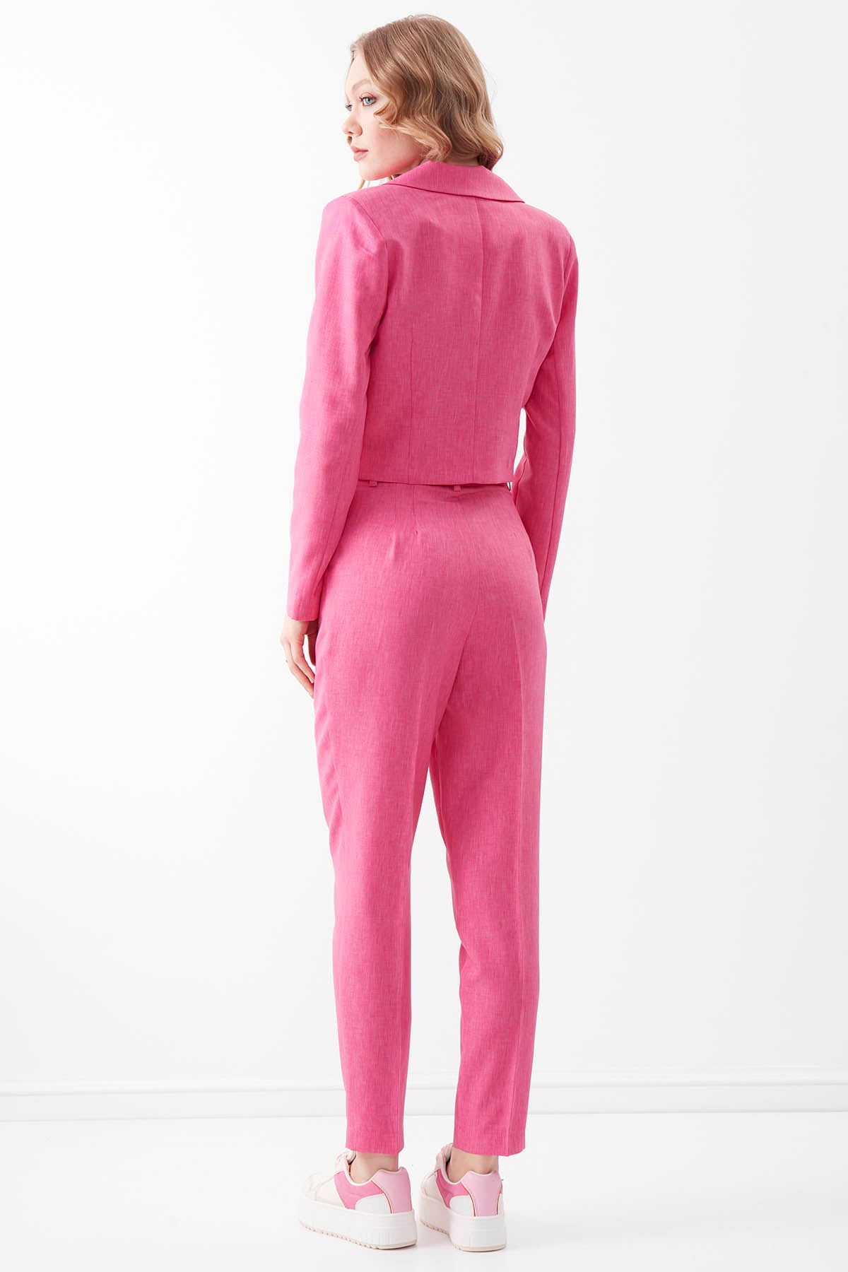 HIGH WAIST CROP CLIP TROUSERS