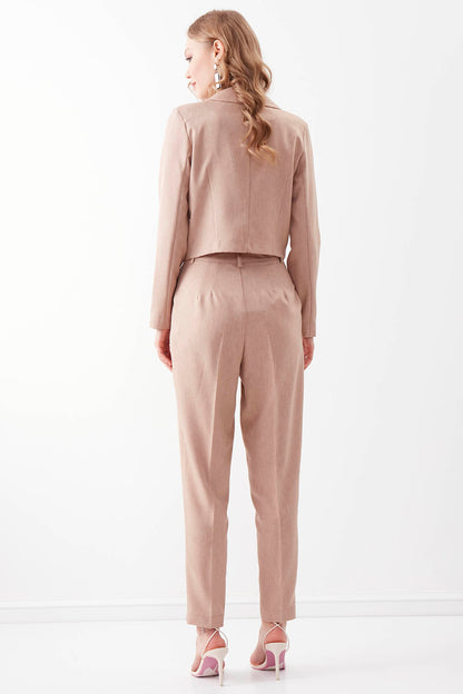 HIGH WAIST CROP CLIP TROUSERS