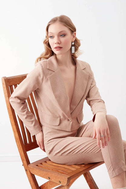 HIGH WAIST CROP CLIP TROUSERS