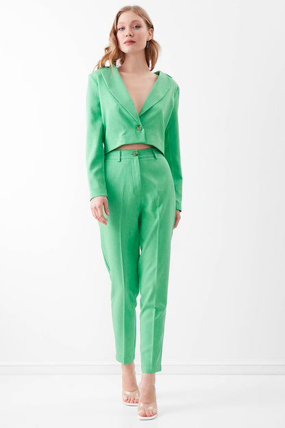 HIGH WAIST CROP CLIP TROUSERS